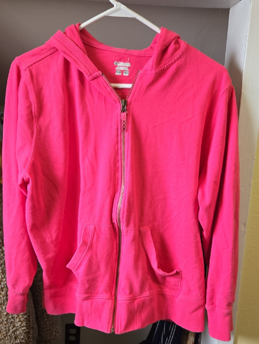 Columbia Hot Pink Full-Zip Hooded Sweatshirt